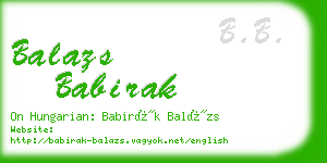 balazs babirak business card